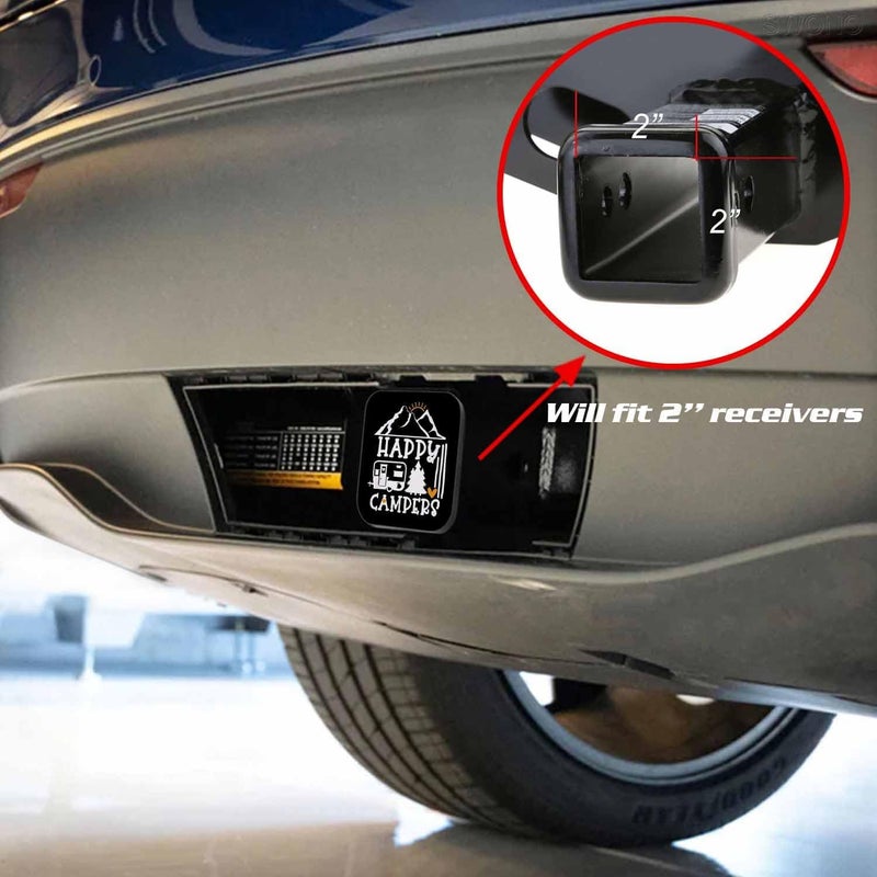 Swono 2” Trailer Hitch Tube Cover Plug Cap Rubber,2 Inch Black Receiver Tube Trailer Hitch Plug Hitch Cover(1 Pack) - Image 2